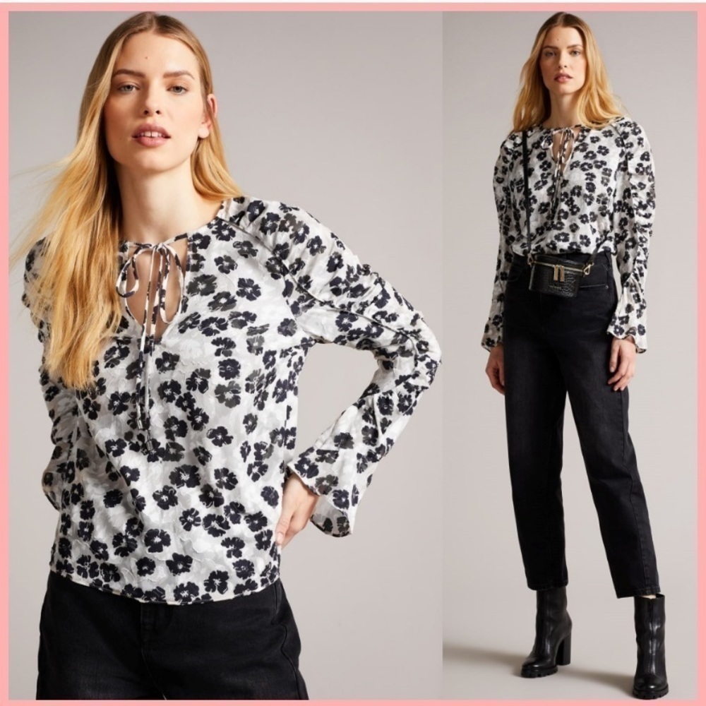 TED BAKER Flower Patterns Casual Style Long Sleeves top